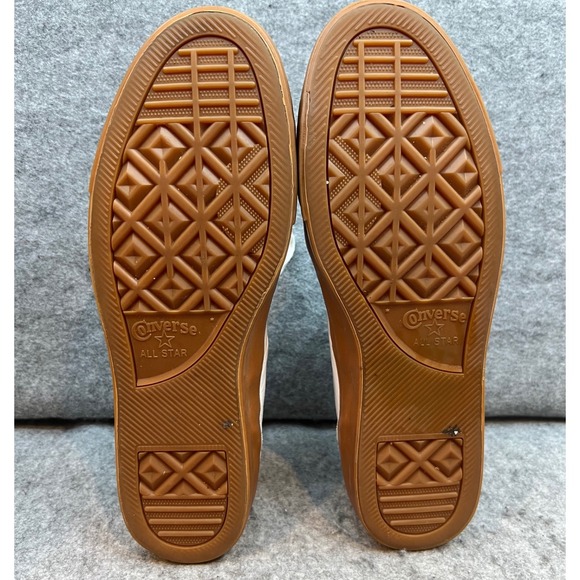 Converse All Star White Leather Gum Sole Low Top Sneakers Mens Shoes‎ Size 12 - Picture 8 of 8